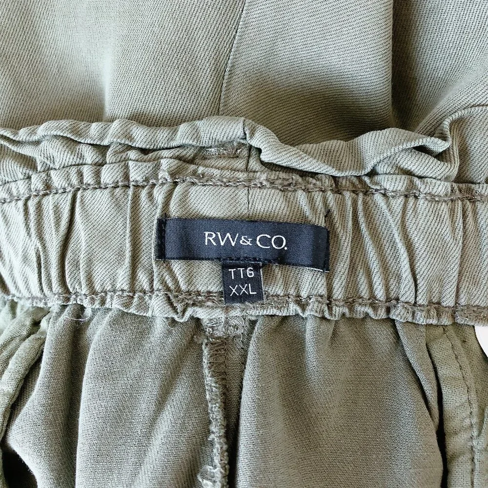 RW&Co Denim Shorts With Removable Sash XXL green shorts cargo olive green - Picture 14 of 15
